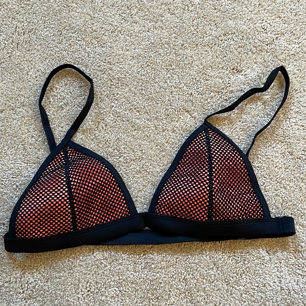 Triangl orange mesh bikini top